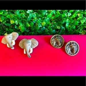 VINTAGE!!! 2pair of animal earrings